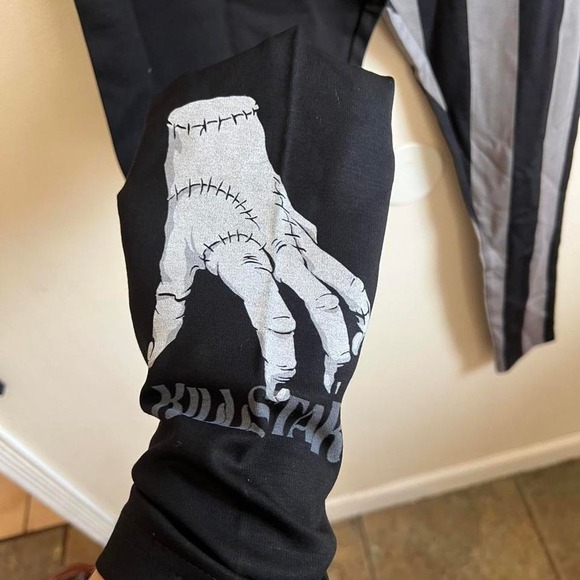 Killstar X Wednesday addams black ang gray leggings - Picture 5 of 5